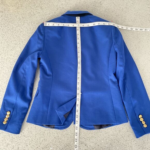 100% Wool Schoolboy Blazer J. Crew Blue Long Sleeve Gold Buttons 2P - Picture 6 of 14